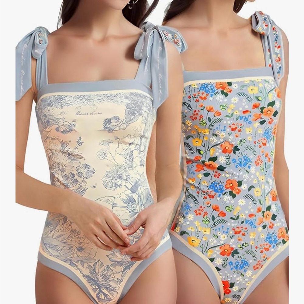 Floral and Botanical Print One Piece Swimsuit